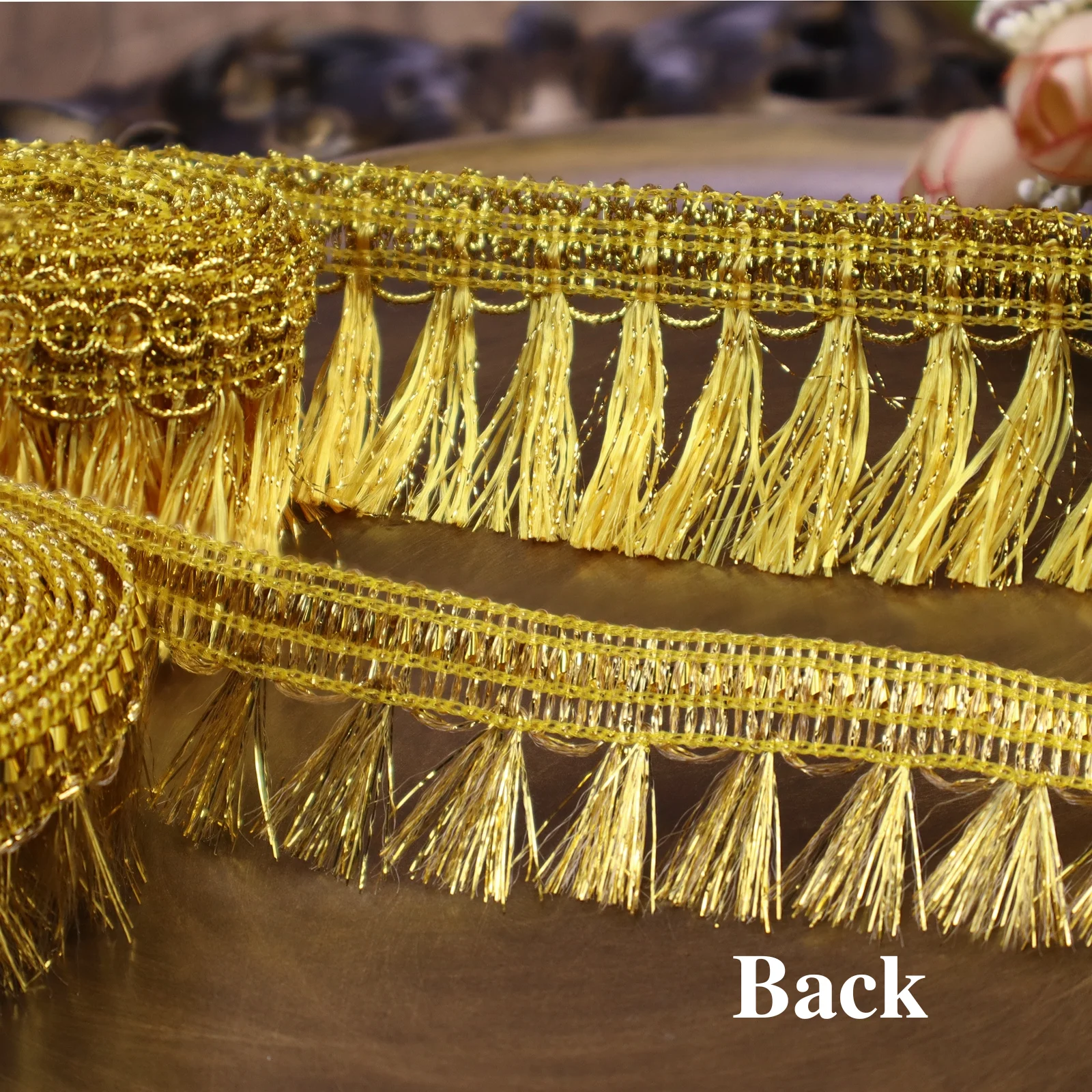 1 Yard Golden Fringe Trim nappa Trim Chainette Fringe cucito pizzo Trim per artigianato vestiti tenda