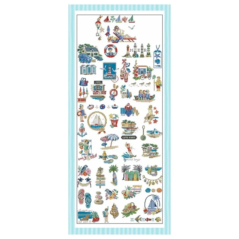 

Великая история морского моря, набор для вышивки крестом Amishop, люди, путешествия, отдых, рукоделие, вышивка своими руками, LBP