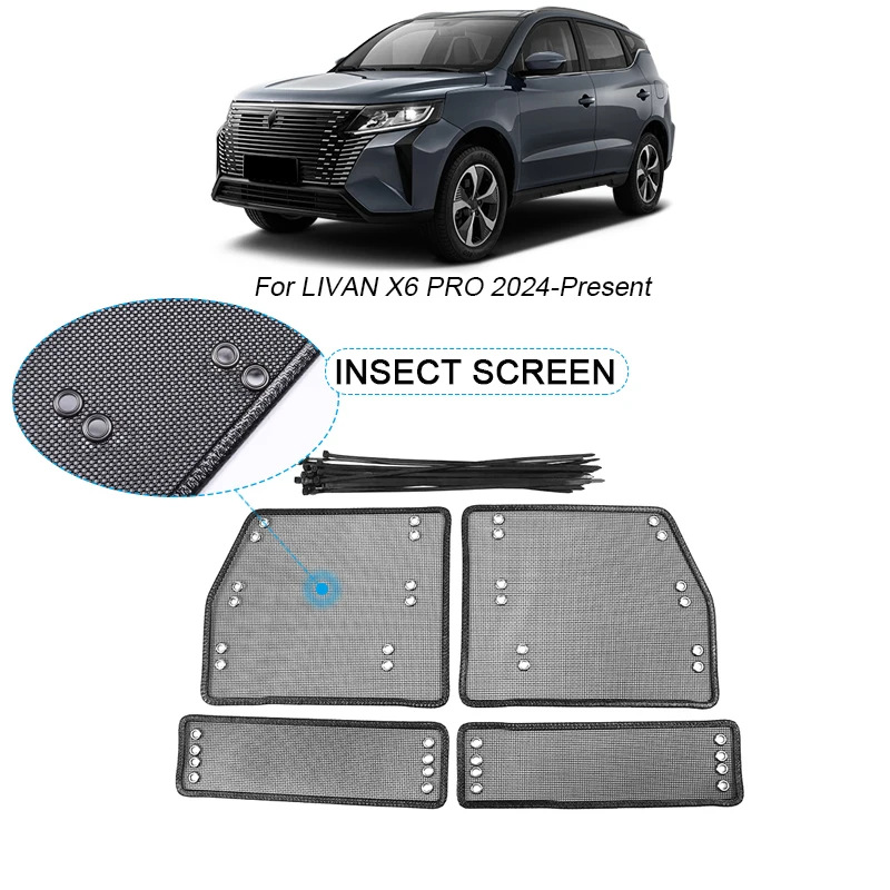 

4PCS Car Insect-proof Air Inlet Protect Cover Auto Airin Insert Vent Racing Grill Net Accessories For LIVAN X6 PRO 2024-2025