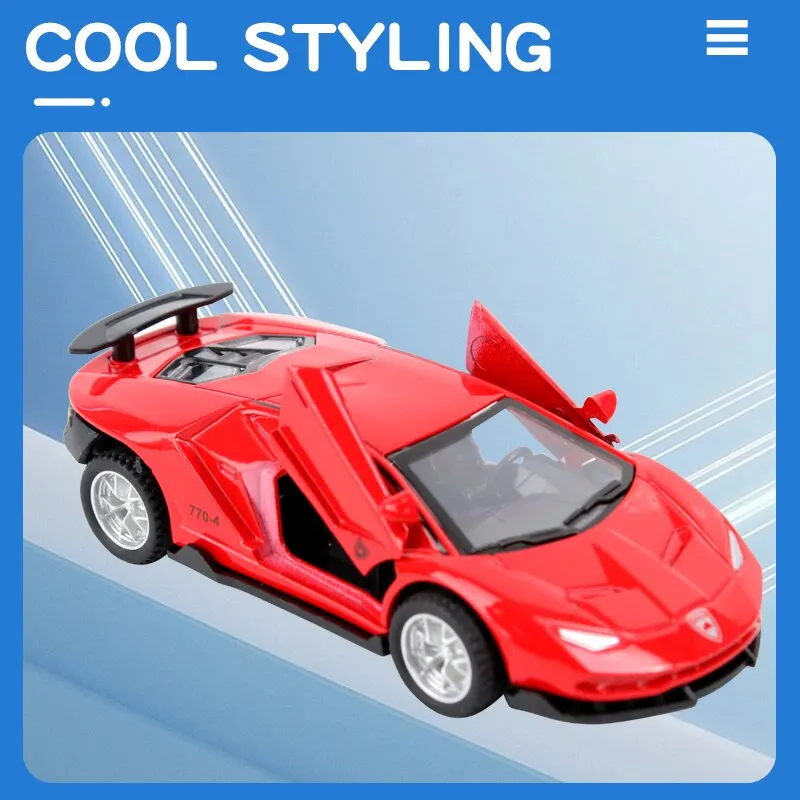 Auto sportiva in lega giocattolo Super Sports Car porta scorrevole struttura auto retrattile modello bambini giocattolo ragazzo regalo