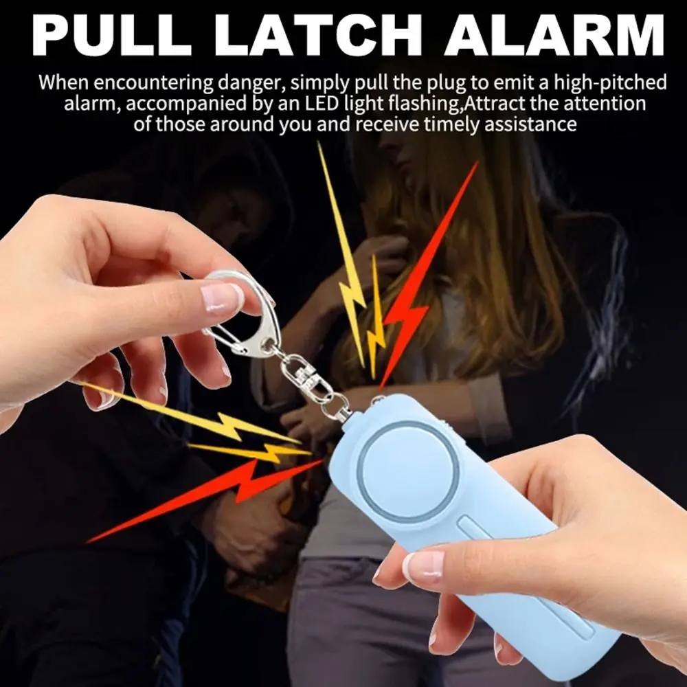 130dB Loud Personal Security Alarm Loud Sound LED Light Alarm Keychain Portable Anti Attack Emergency Safety Alarm For Women