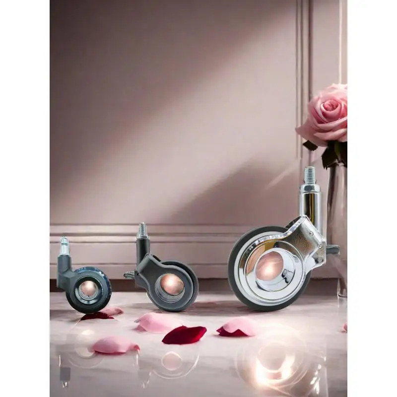 Paquet de 5 roulettes de chaise en aluminium de 2.5 pouces avec roues Anti-emmêlement, filetage M6-M11 adapté pour bois dur et tapis