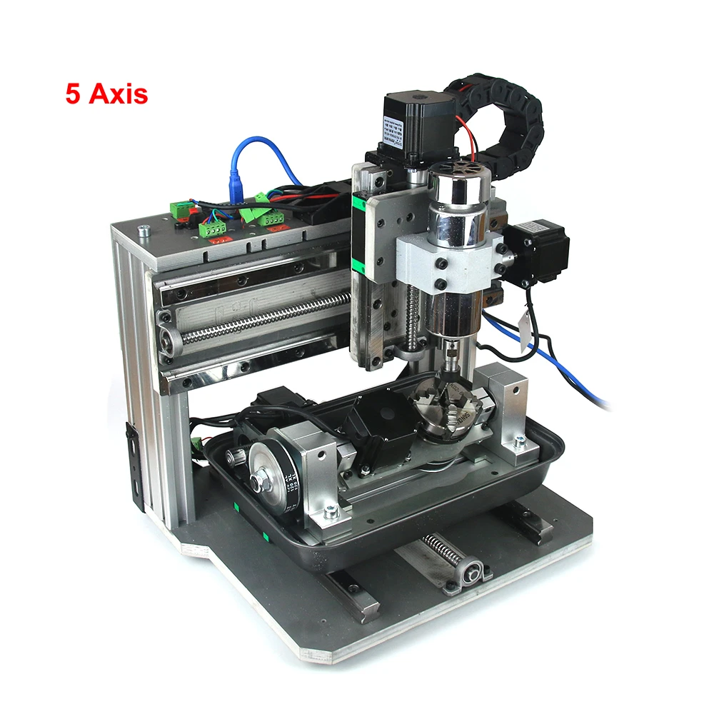 5 Axis USB CNC Router 3020 Square Line Rail 500W Spindle 3 /4 Axis PCB Milling Metal Engraving Machine Woodworking Tools