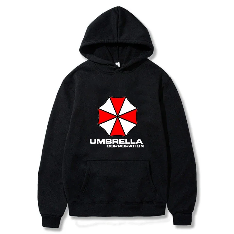 Red And White Protective Umbrella Hoody Men's Personality Loose Hoodie Fashion Pullover Sweatshirt Oversized Fleece Clothing Men