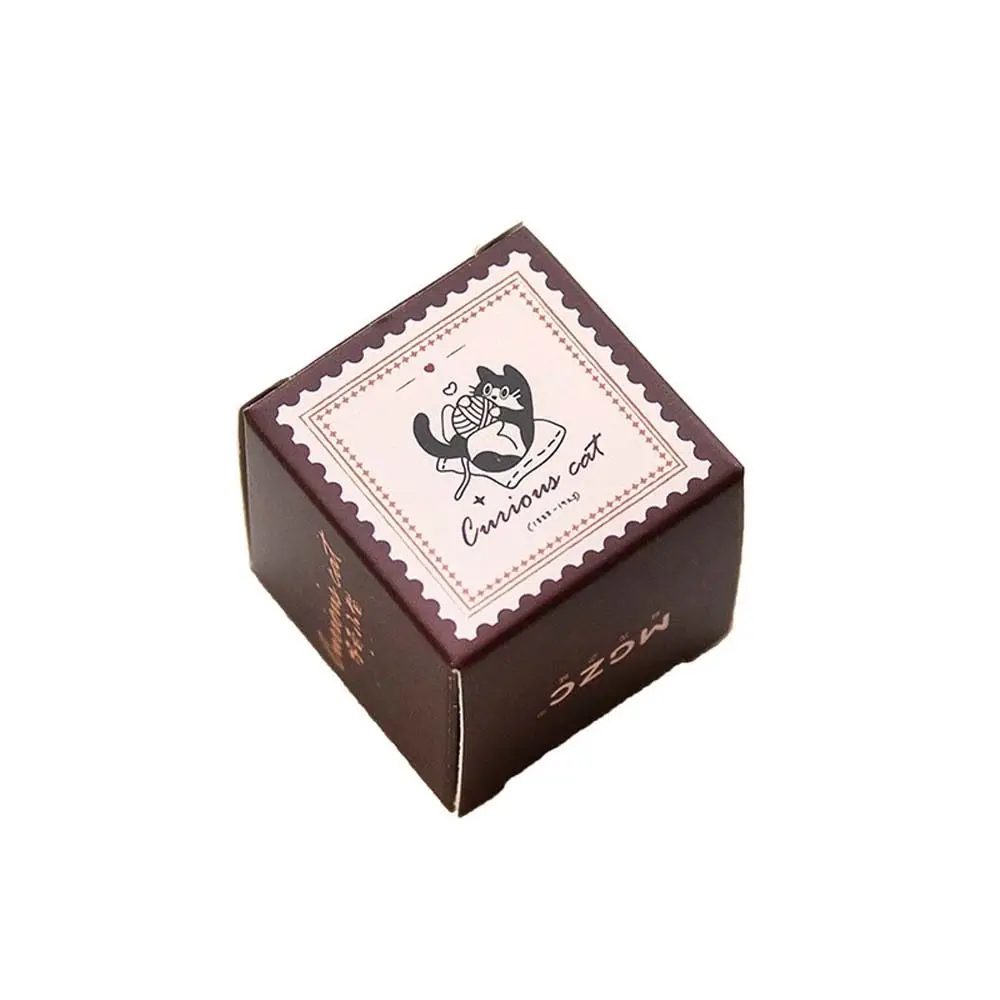 DIY Bastelset Schwarze Katzen-Stempel Retro Vintage Tierform Holz-Gummistempel Handgemachte Kätzchen-Stempel für Journaling und Schreibwaren