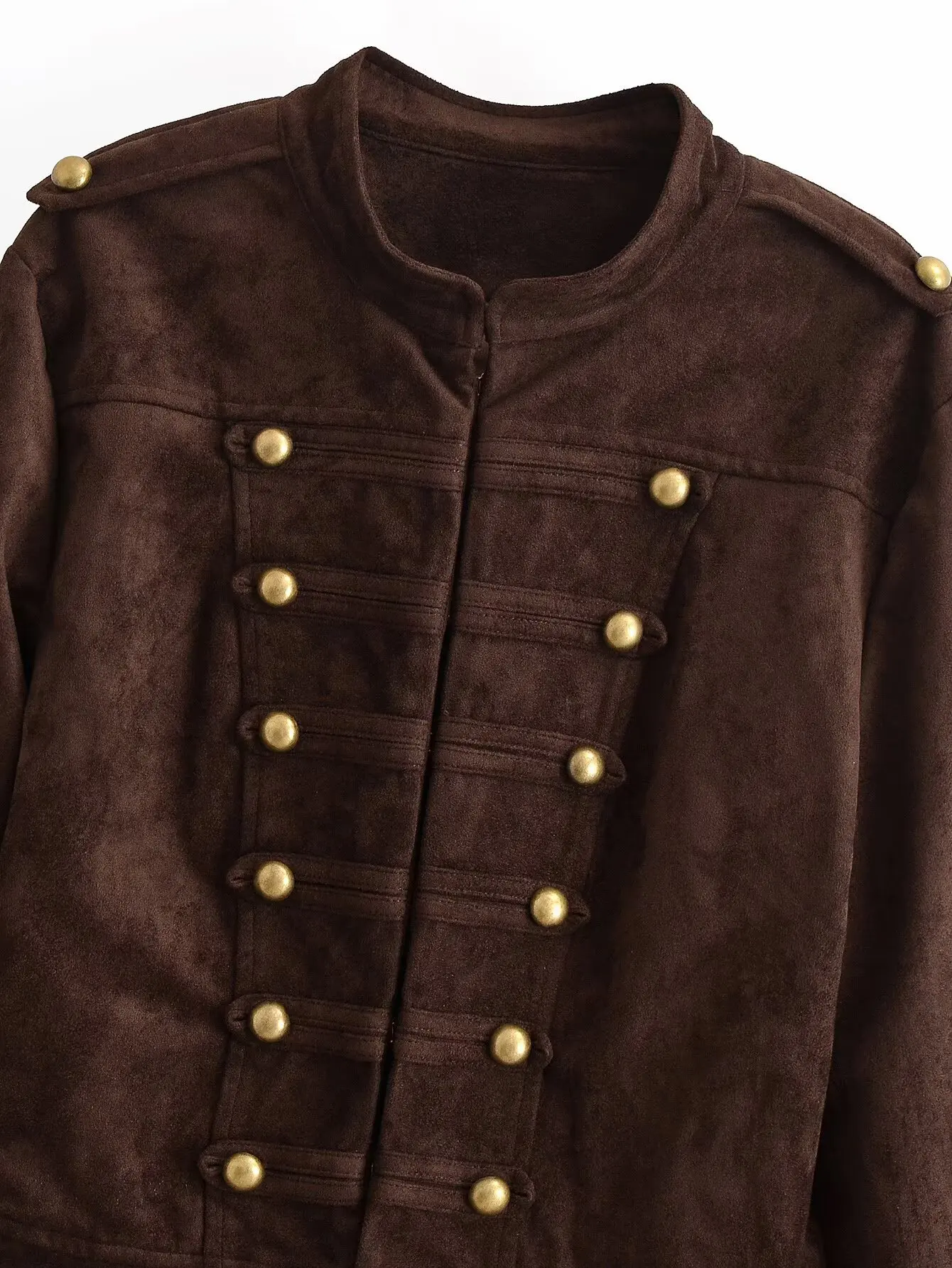 Women's Jacket Solid Loose Long Sleeved Pocket Brand Coat Autumn Casual Fashion Lady Streetwears Vintage Brown Suede Leather