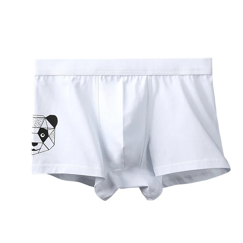 Herrenunterwäsche, Herren-Boxershorts aus Baumwolle, Boxershorts, Sommer, dünn, atmungsaktiv, Sport, Herren, stilvoll, flache Füße, Herren-Shorts, Kopf