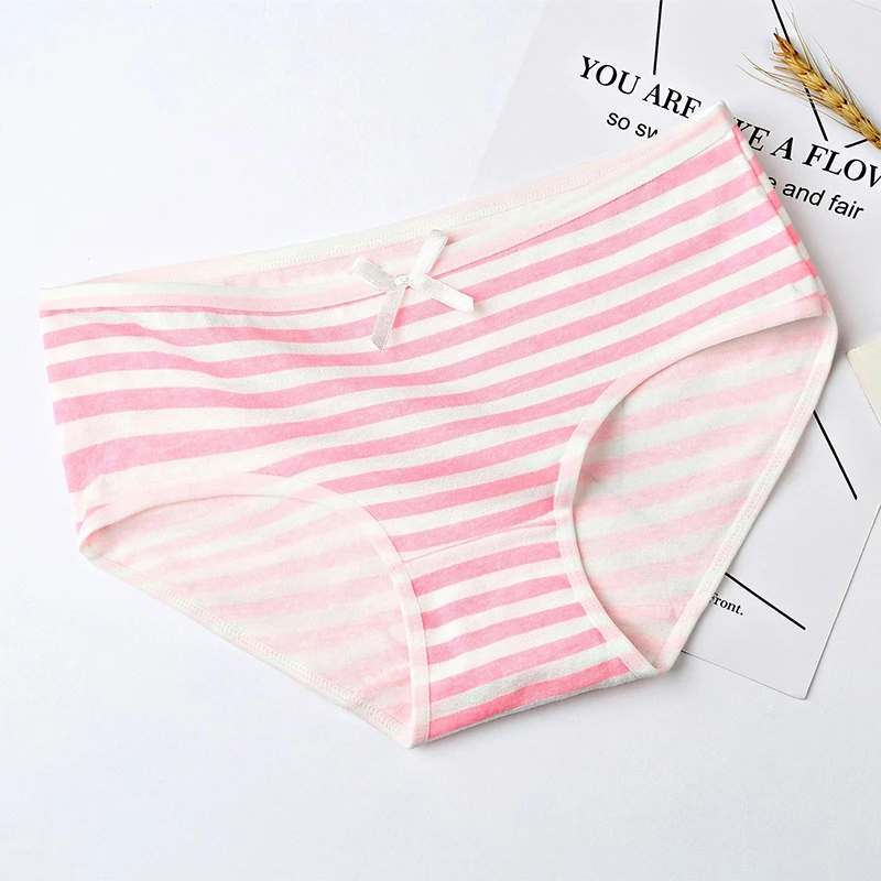 Free Size Japan harajuku kawaii sexy anime stripes Underpants Cotton panties lingerie pink blue bandage underwear Lolita girl