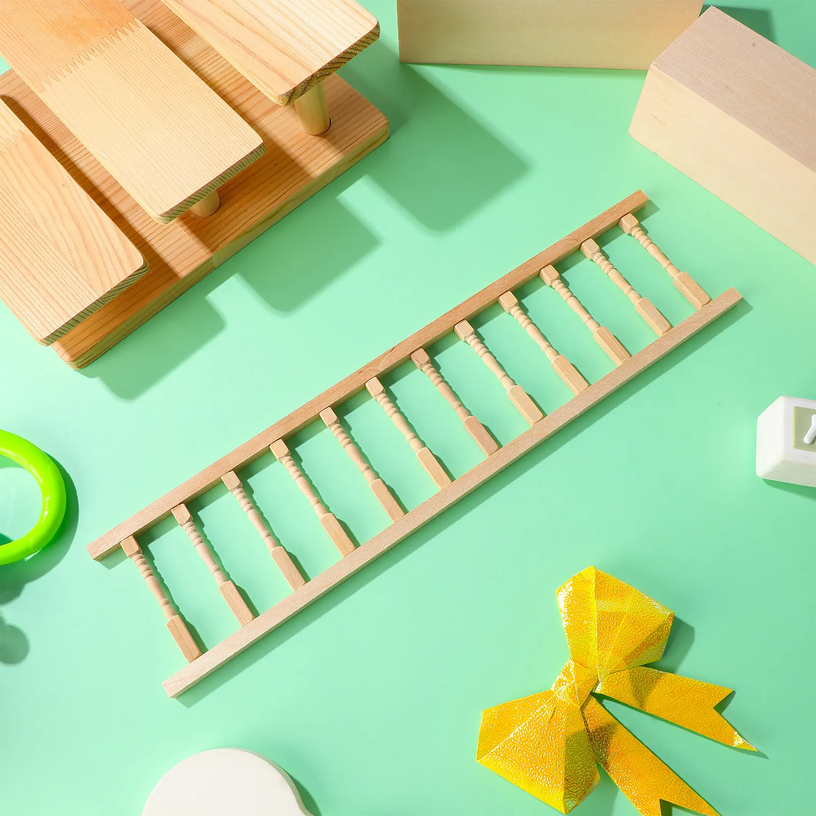 

Деревянный миниатюрный забор-перила ручной работы 30,5x7,5 см, масштаб 1:12, для декора миниатюрного дома, элегантный набор мини-мебели для маленьких интерьеров