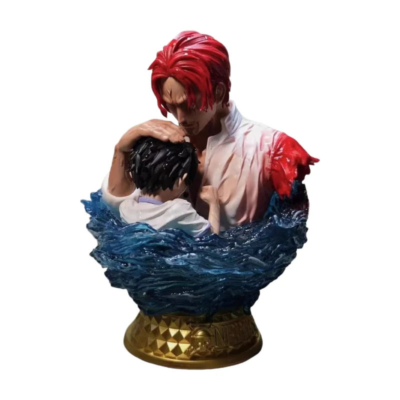 13 سنتيمتر قطعة واحدة شانكس وضع قبعة القش على لوفي رئيس أنيمي التمثال نموذج لجسم تمثال جمع سطح المكتب زينة زخرفية لعبة هدية