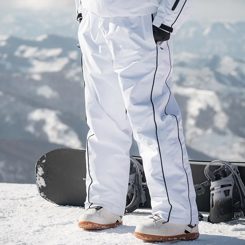 Unisex Ski Snowboard Pants Loose Fit Waterproof Windproof Warm Durable Winter Outdoor Breathable Skiing Solid Trousers Men Women