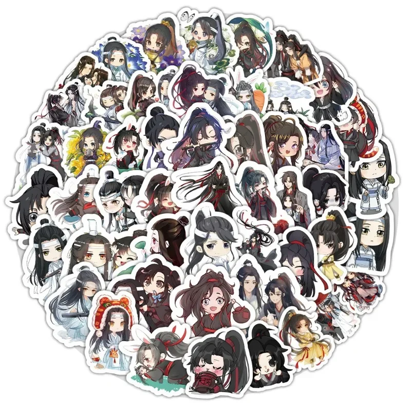 100/50/30PCS Wei Wuxian Lan Wangjiยอดนิยมภาพเคลื่อนไหวอุปกรณ์ต่อพ่วงจีนFeng Shuiถ้วยคอมพิวเตอร์กันน้ําสติกเกอร์ตกแต่ง