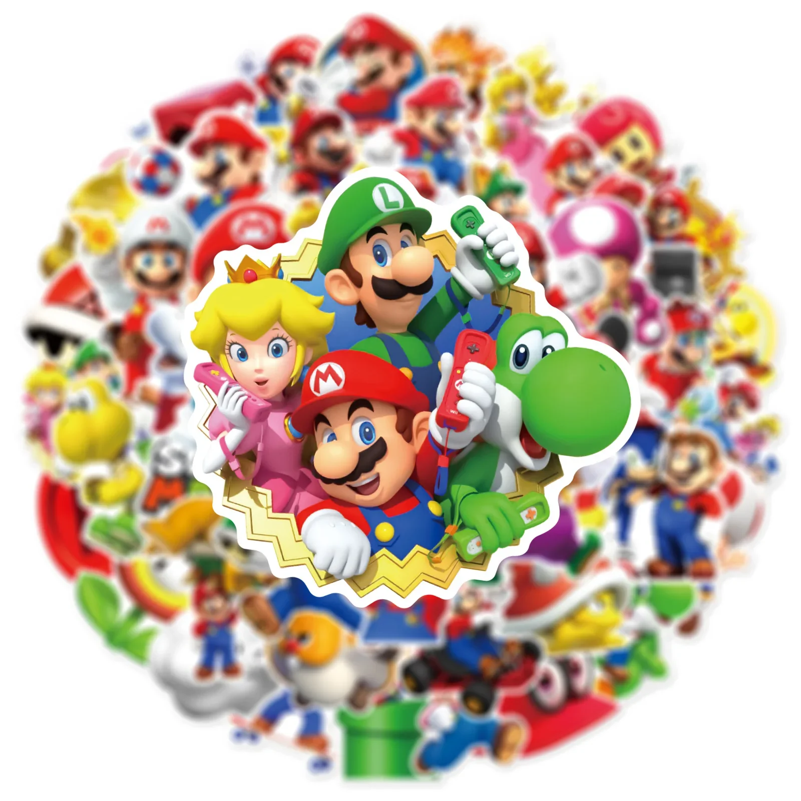 2023 New 50pcs Classic Game Super Mario Graffiti Skateboard Notebook Waterproof Sticker