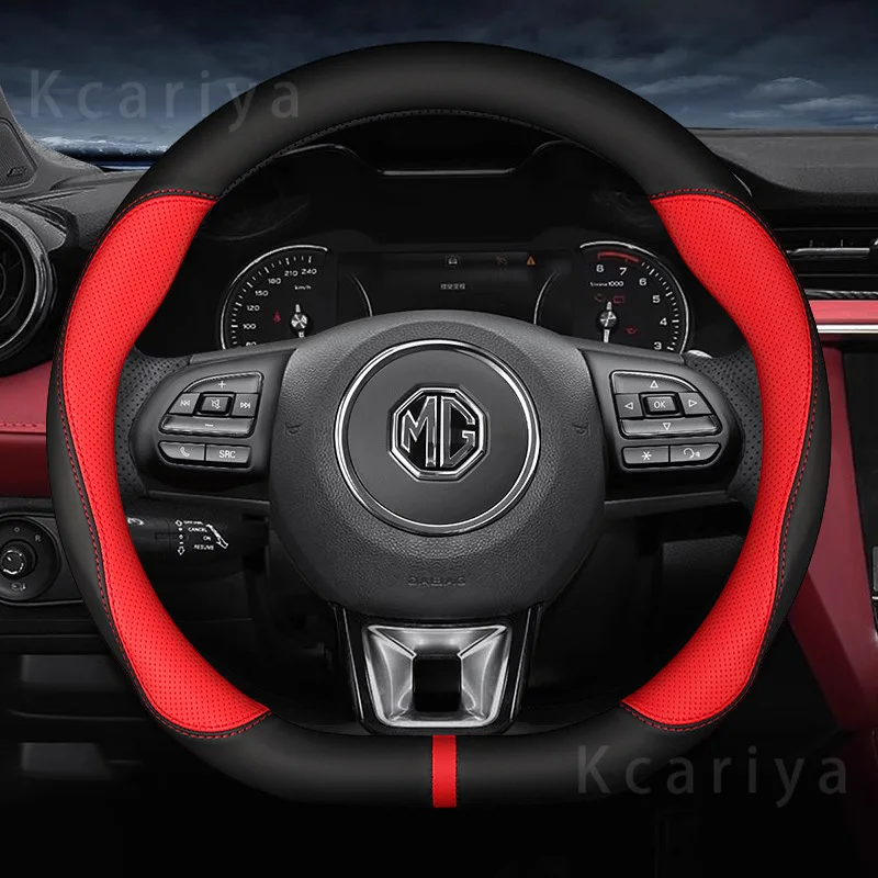 Car Leather Ventilate Steering Wheel Cover For MG3 MG5 MG6 ZS HS GS GT RX ZR 3SW EZS EHS One RX5 Gundam Hector Car Accessories