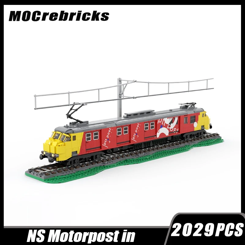 

City Railway Dutch Postal Train MOC Building Block Transportation Carriage Assembly Model Brick Toy Children's Gifts