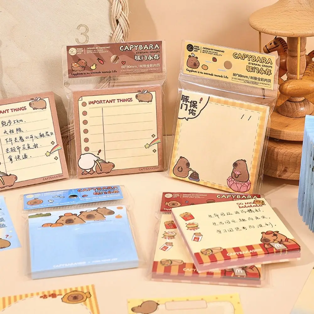 Daily To Do List Non Sticky Capybara Memo Pad Cute Message Paper Note Paper INS Cartoon Note Pad Office