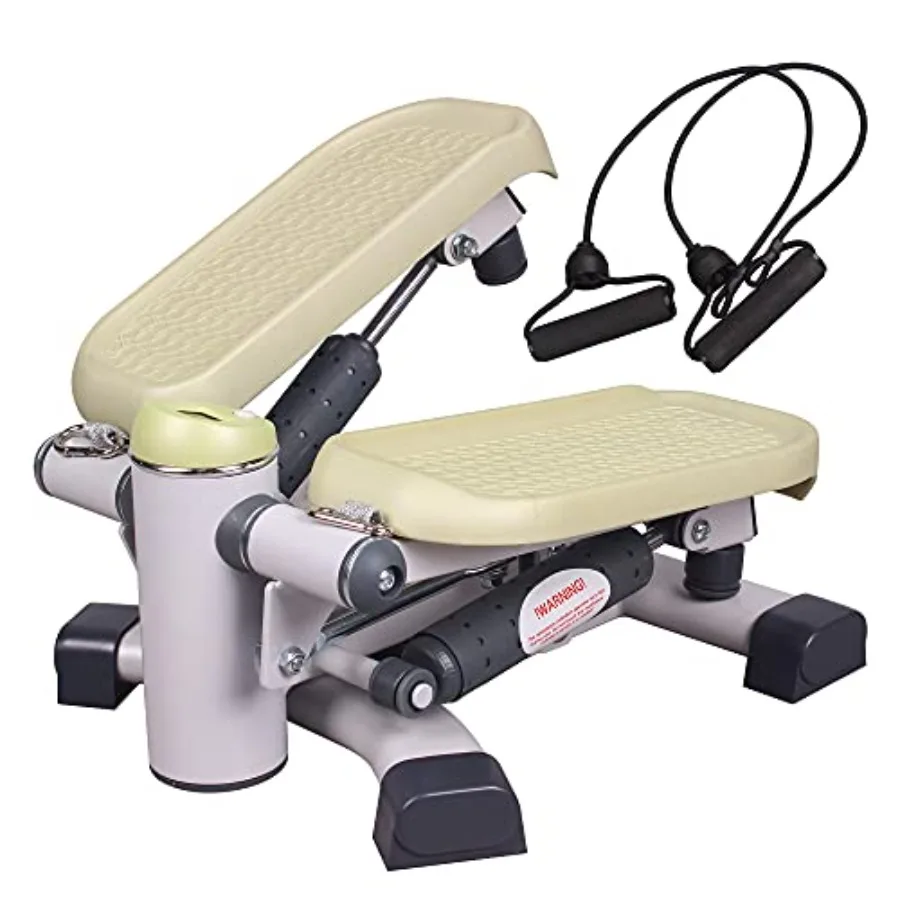

Portable stair stepper waist twister fitness machine for home use ABS plastic body green color LCD monitor display and compact