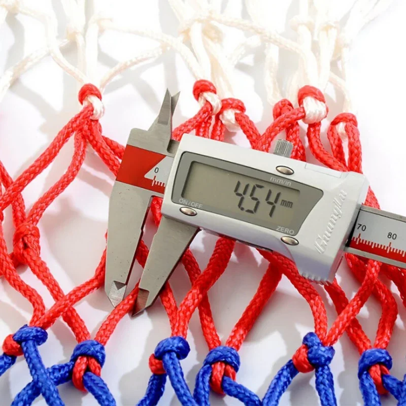 High Quality Durable Standard Size Nylon Thread Sports Basketball Hoop Mesh Net Backboard Rim Ball Pum 12 Hooks Net