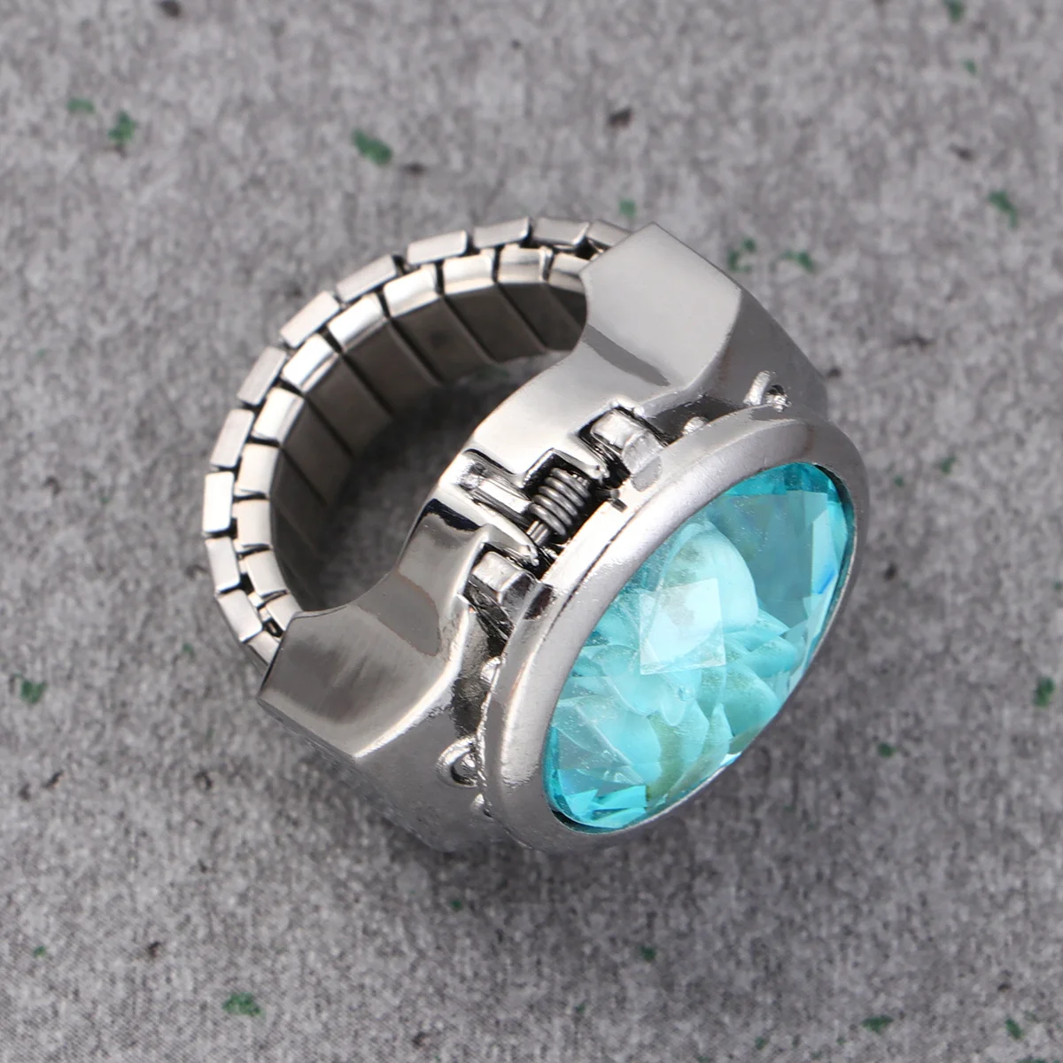 

Oval Watch Shaped Finger Ring Lake Blue Unique Fashion Watch Finger Ring Small Stylish Design Perfect Gift for Kids Friends