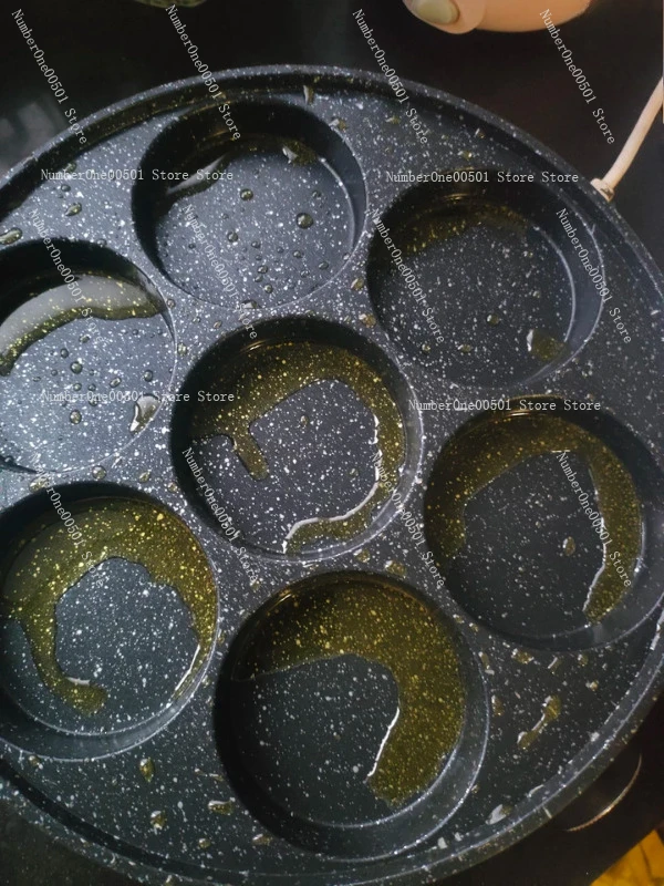 

Электрическая сковорода-гриль с 7 отверстиями для яичных оладий, коммерческая, для завтраков, с антипригарным покрытием, для домашнего использования