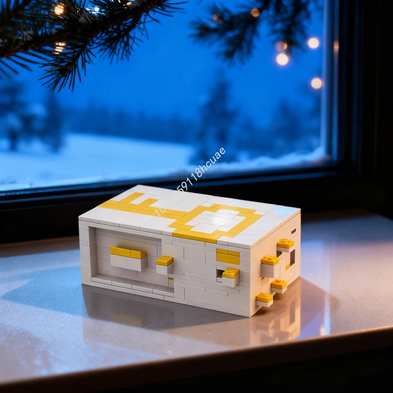 

372 шт. MOC коробка-головоломка, замок и ключ, модель строительных блоков, архитектура, рождественские подарки, сборка, идея «сделай сам», игрушка, кирпич, детский день рождения