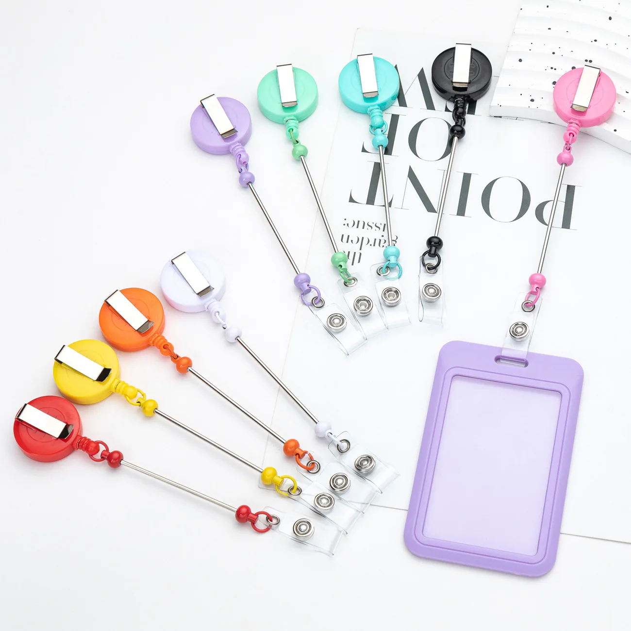 10pcs Badge Reel Card Holder Beaded Place Cards & Place Card Holders Wedding Table Decoration Table Numbers Wedding Home Decor