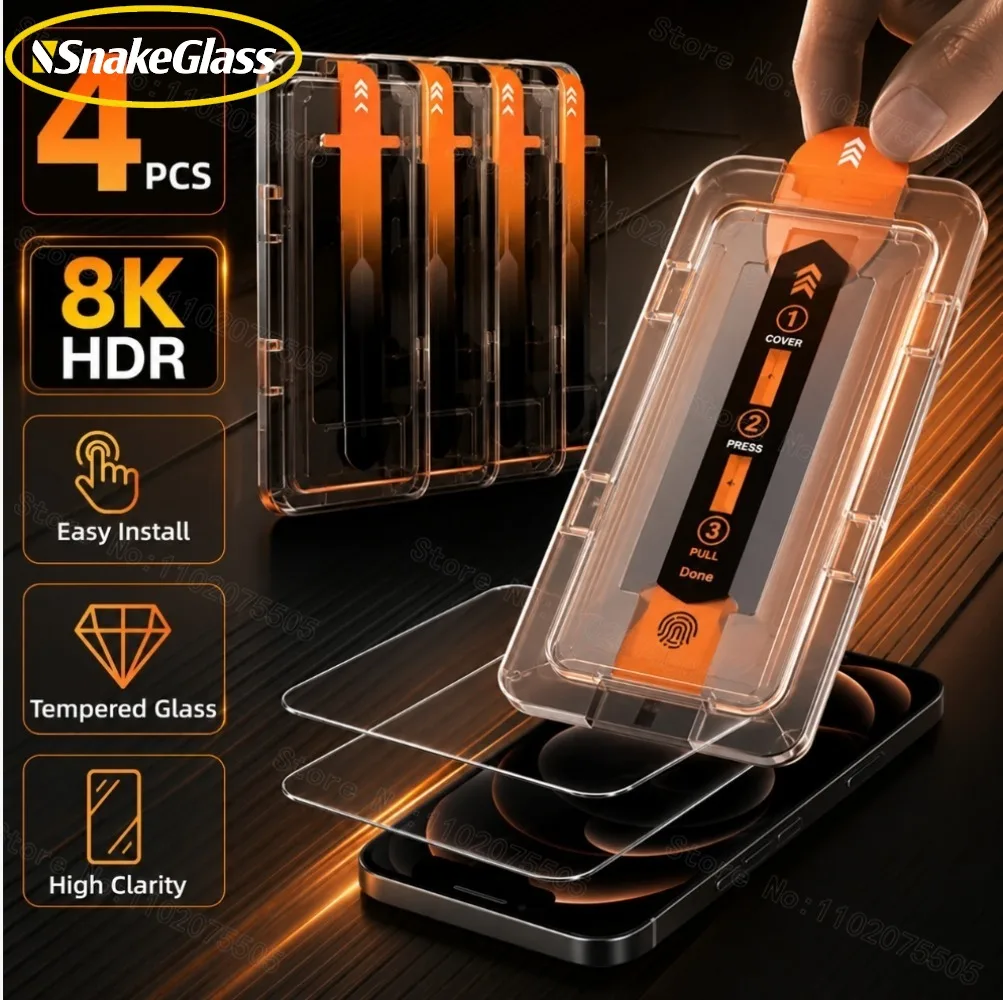

4Pack HD/Privacy Screen Protector for IPhone 17 Pro Max/17 Pro/Air,16/15 Pro Auto-Alignment Dust-Free Film,Easy Install Kit Film