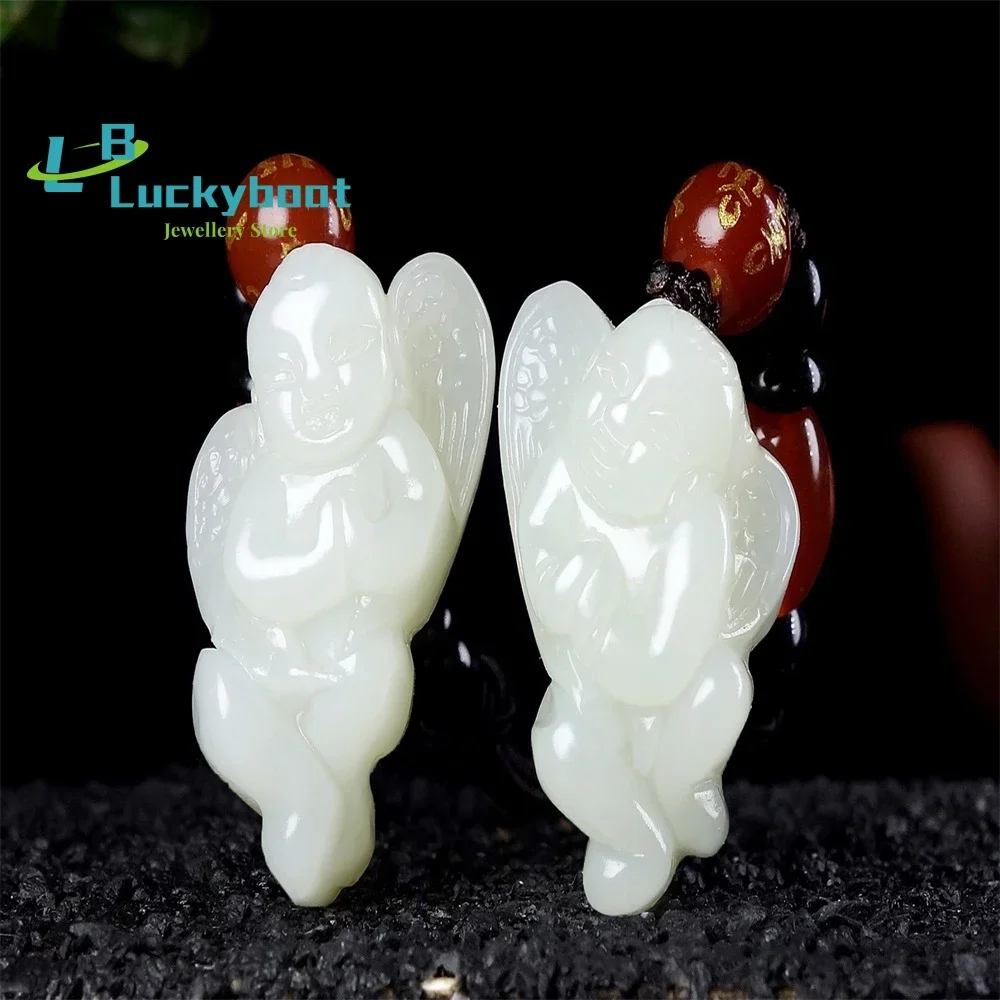 

Синьцзян Хэтянь Белый Нефритовый Ангел Подвеска Мужская и Женская Тонко Резной Маленький