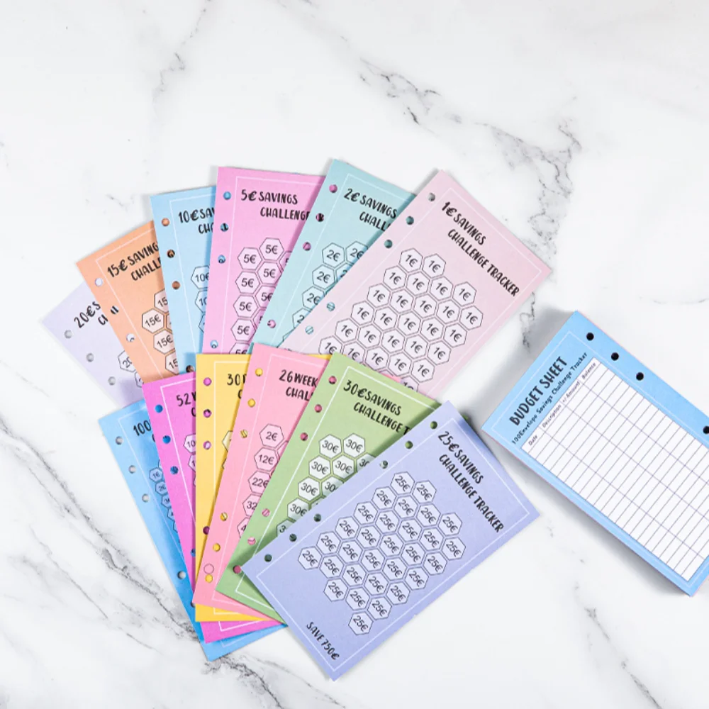 48PCS A6 100 Envelopes Cost Saving Card 52 Weeks Save Challenge Eave Money Budget Planning Book USD 30 Days Save Cash Envelopes