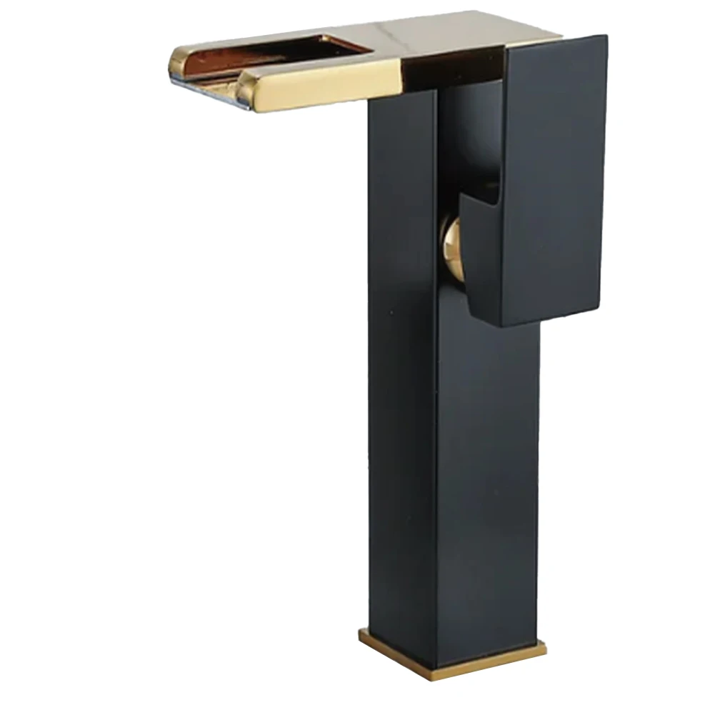 

For Modern Bathroom Faucet Waterfall Mixer Tap with Color Changing Lights Single Handle Design and Copper Material