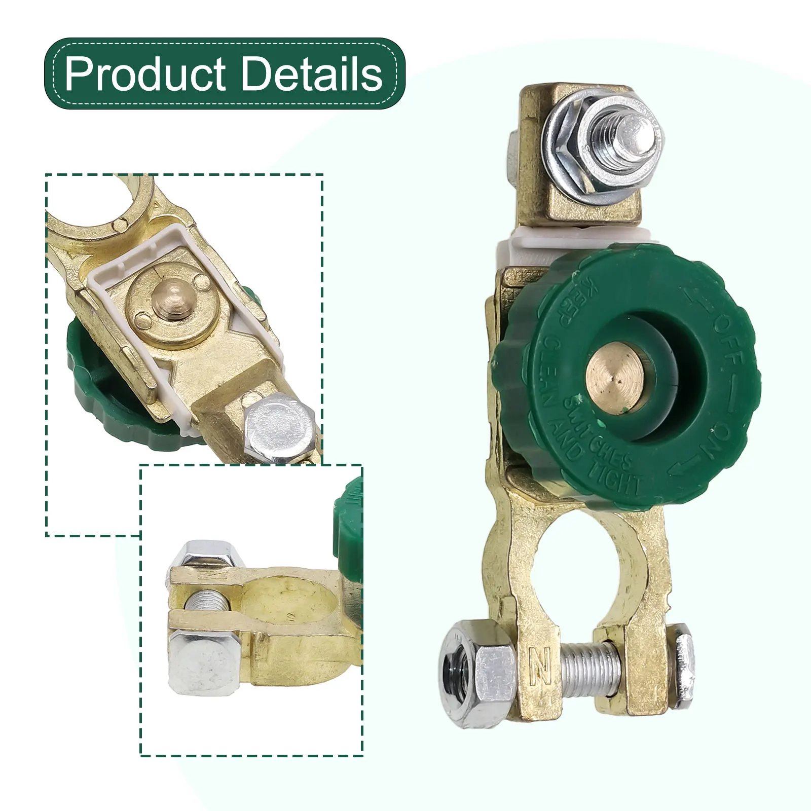 Auto Battery Terminals Quick Disconnect Isolator Cut Off Switch Auto Cables Connectors Wire Fits Standard Negative Terminal