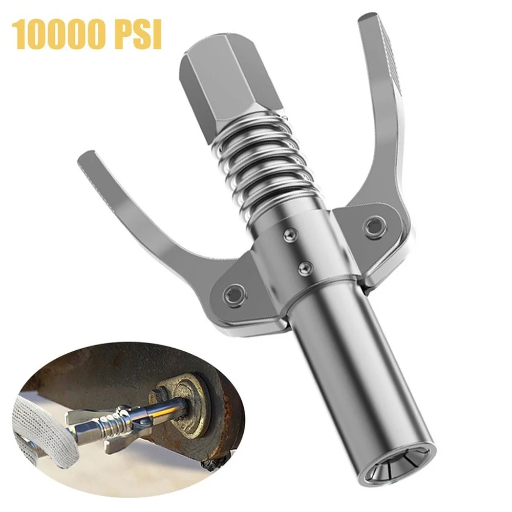 

10000 PSI Grease Nozzle Oiling Tool Double Handle Upgrade Quick Release Grease Gun High Pressure Lock Clamp Car Accessories