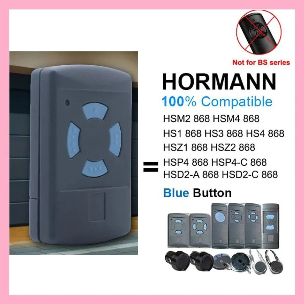 

For HORMANN Remote Control 868 MHz Compatible With HORMANN HSM2,HSM4 HSE2 HSE4 868 Garage Door Wireless Remote Command Opener