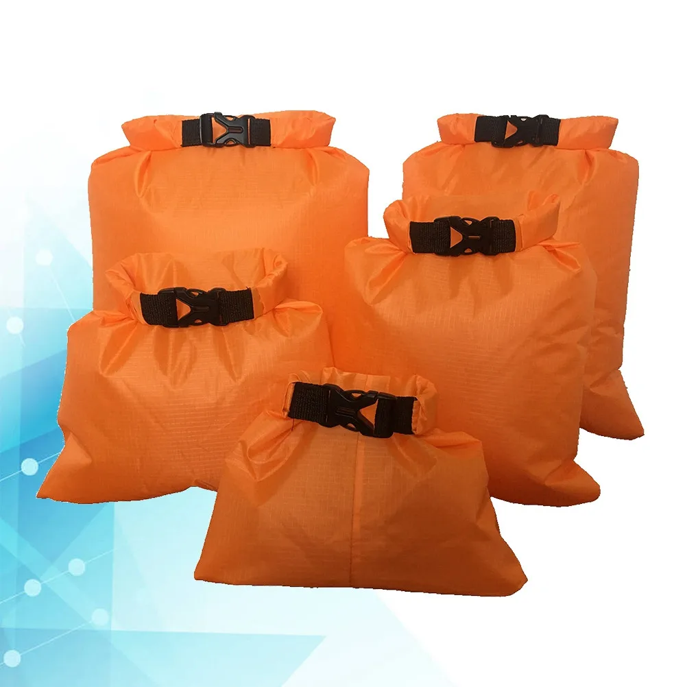 5Pcs Waterproof Dry Bags Set Professional PU Coating Roll-Seal for Kayaking Rafting Camping Drifting Outdoor Storage