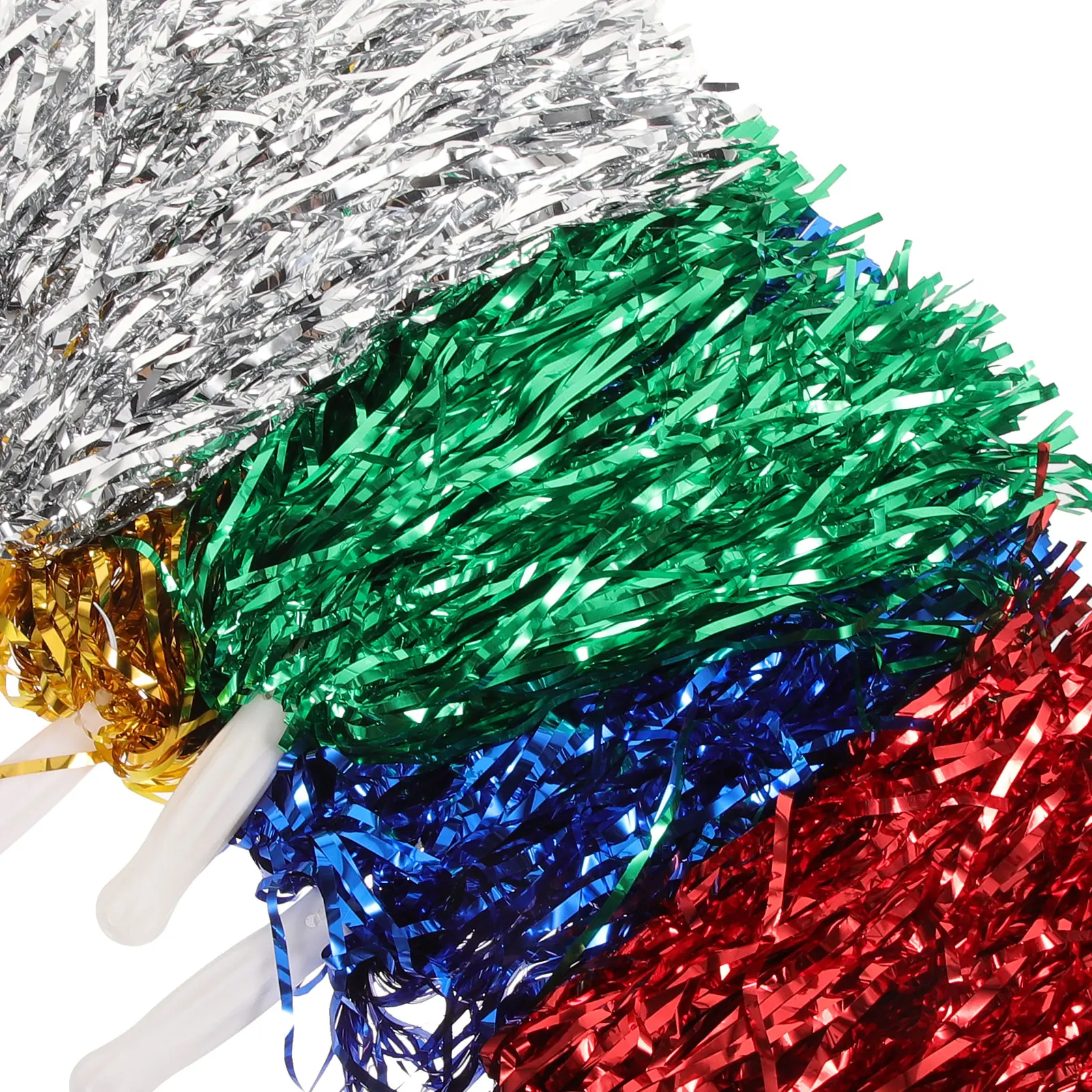10Pcs Cheerleading Poms Durable Reusable Pompoms Bright Colors Cheerleader Accessories For Competitions