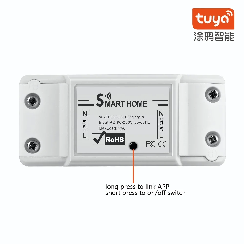 1Pcs 90-250Vac Wireless Remote Switch 2.4G WiFi Cellphone APP Control Switch For Lamp or Machine Tuya Smart Life