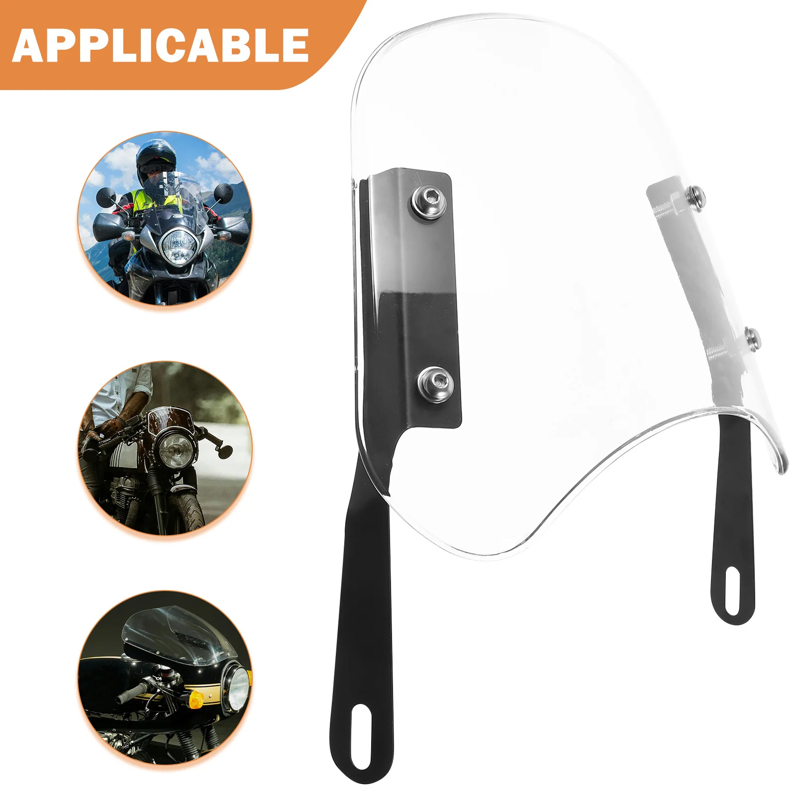 

1pcs Motorcycle Windshield Retro CG125 Clear Electric Scooter Replacement White Front ABS Durability snowmobile windshield