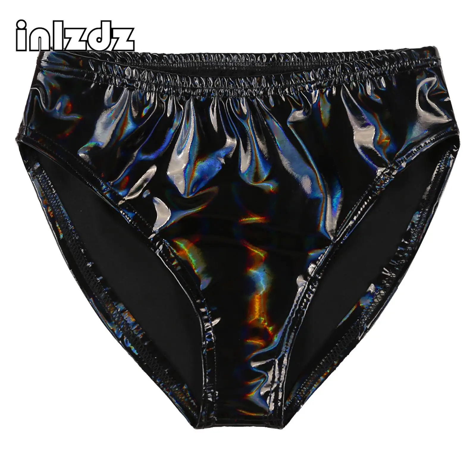 Womens Wet Look Patent Leather Briefs Underwear Sexy Lingeries Elastic Low Waist Panties Hot Pants Club Pole Dancing Performance