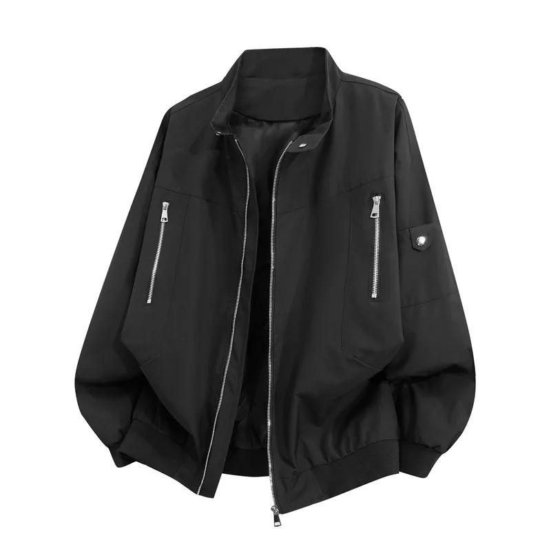 

Мужская куртка-пилот свободного кроя в американском стиле, новая весенняя повседневная верхняя одежда с декоративной молнией, из полиэстера, молодежная, модная, для активного отдыха