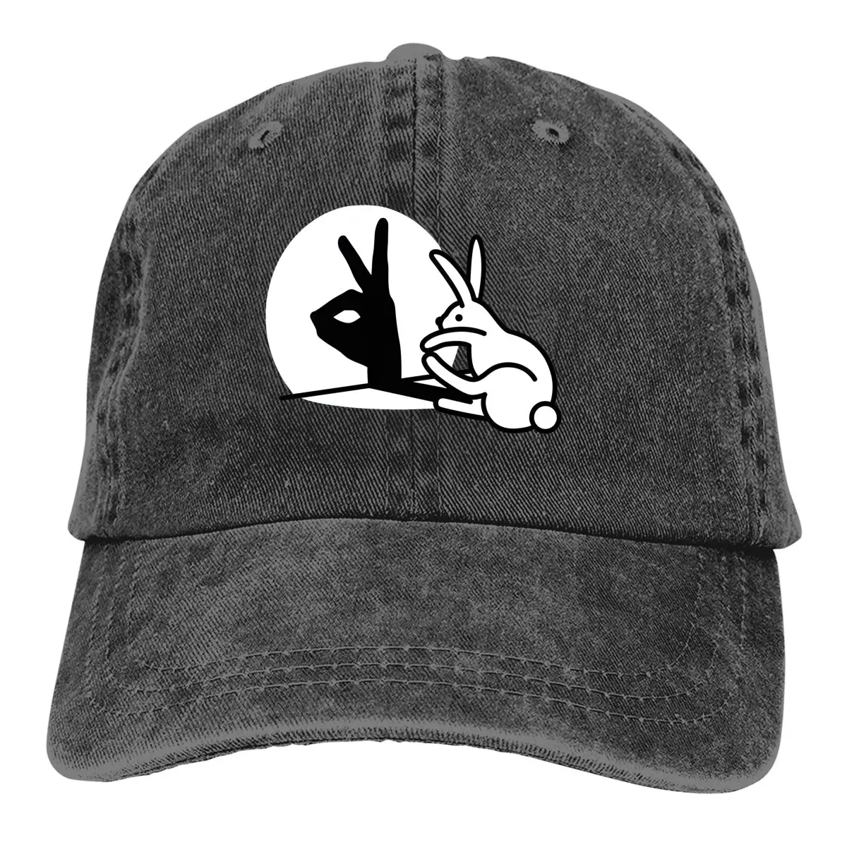 Hand Shadow Puppets Humor Pop Baseball Caps Peaked Cap Rabbits Sun Shade Hats for Men Women