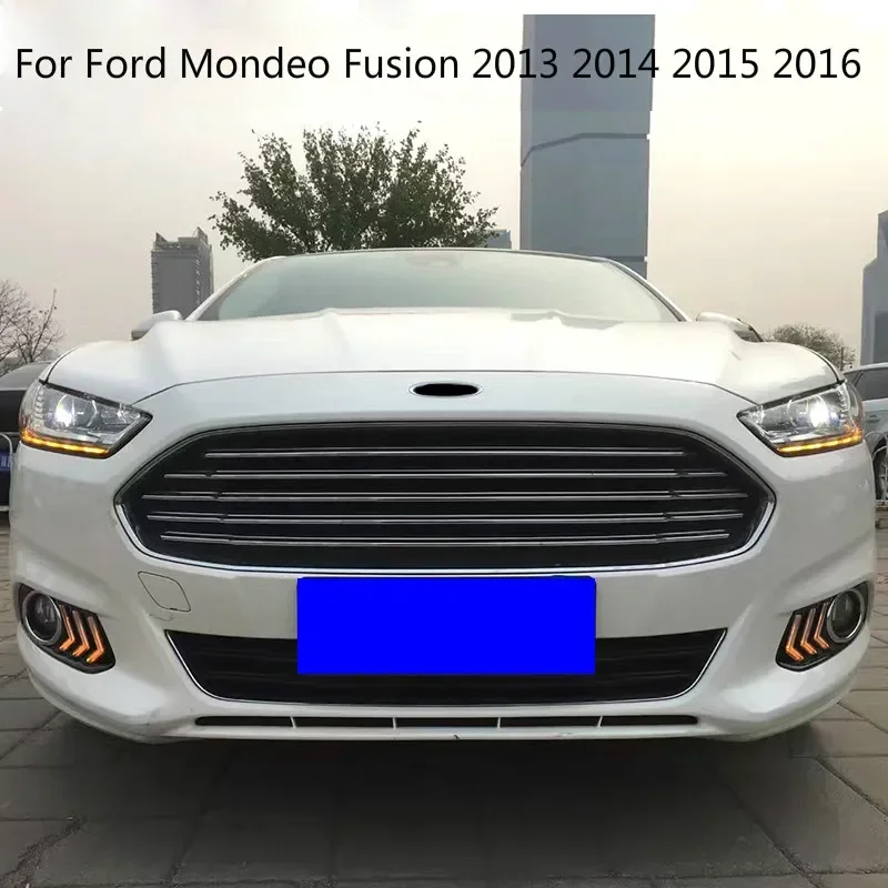 1set for Ford Mondeo Fusion 2013 2014 2015 2016 LED DRL Daytime Running Light Daylight With Turn Signal Lights