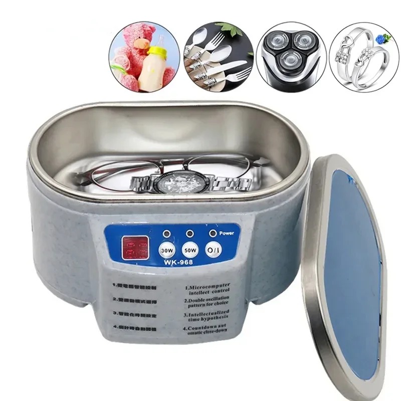 30/50W Digital Ultrasonic Cleaner Dual Frequency Vibration Ultrasonic Jewelry Parts Glasses Circuit Board Watch Cleaning Machine