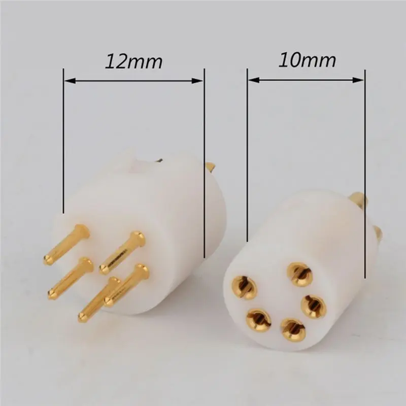 Stylish-Turnlabe 5Pins M DIN Gold Plated Connector Plug, Turntable Tonearm 5 Pin Male DIN Connector For REGA LINN ROKSAN, Male D