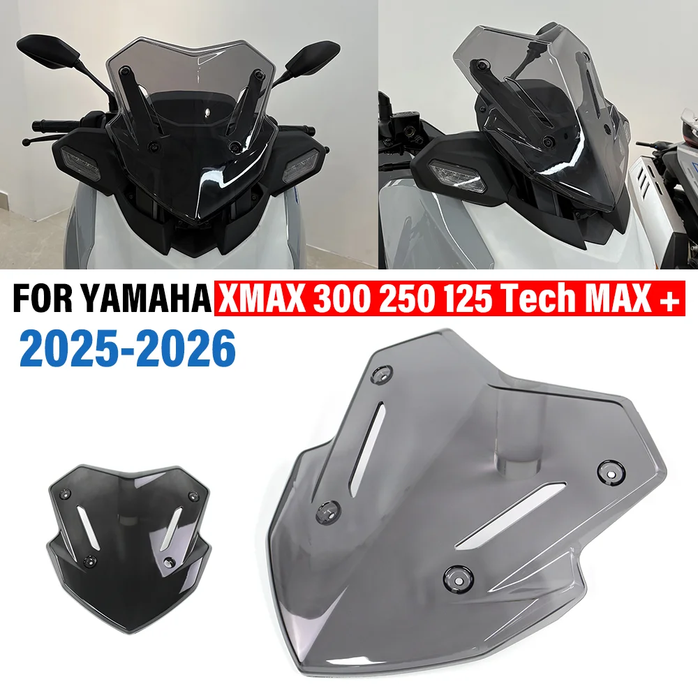 

Для мотоциклов Yamaha XMAX 300/250/125 Tech MAX+ 2025 2026: передний ветровой экран, визор, дефлектор, спортивный экран, аксессуары