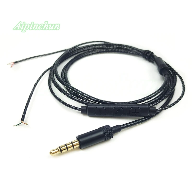 Черный DIY-кабель для наушников с микрофоном