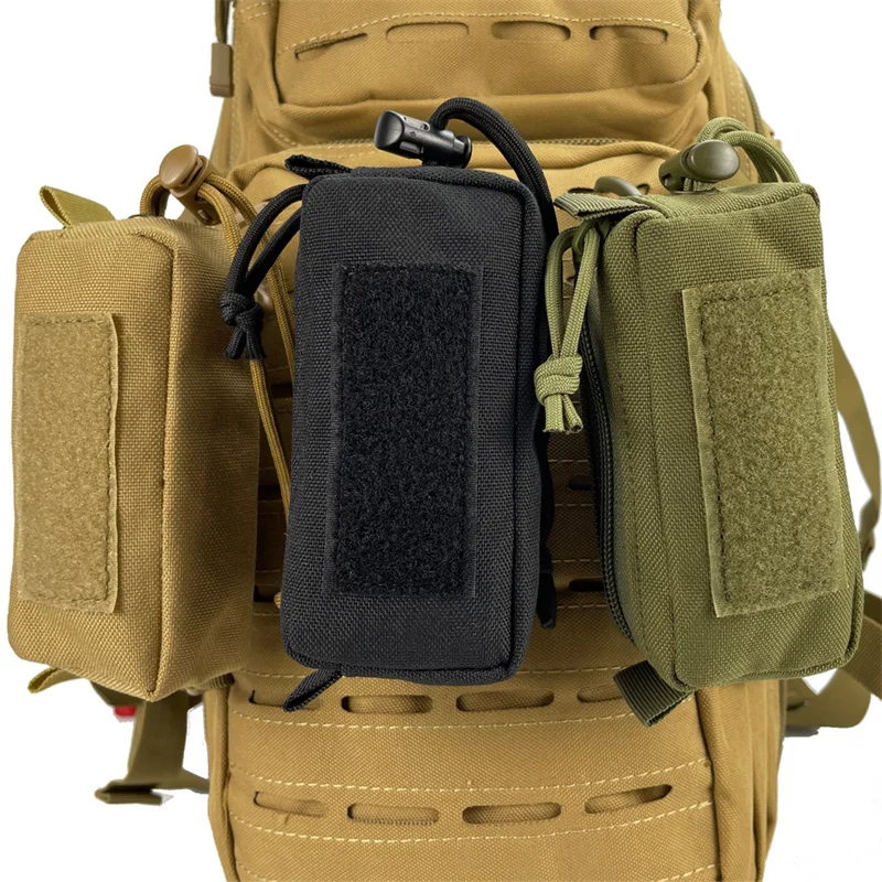 Riñonera táctica pequeña portátil, cartera para llaves y tarjetas, bolsa para dinero, riñonera militar multifunción para caza al aire libre, EDC