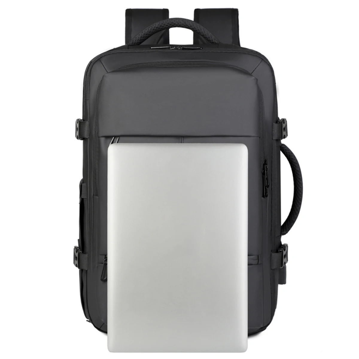 حقيبة ظهر للركاب التكيفية للجنسين، وصول سريع عبر USB، لوحة خلفية للتحكم في المناخ، سعة كبيرة، نظام سحاب مزدوج
