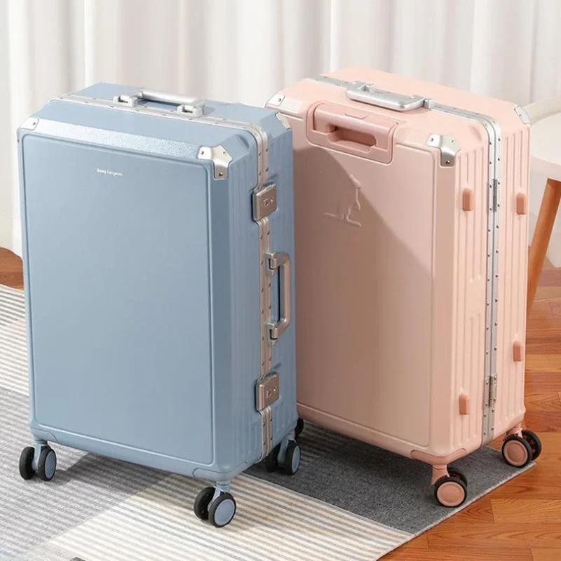 Travel Suitcase Male Female Aluminium Frame Design Luggage 24-Inch Password Case Universal Wheel Fashion Boarding Bag New Trunk