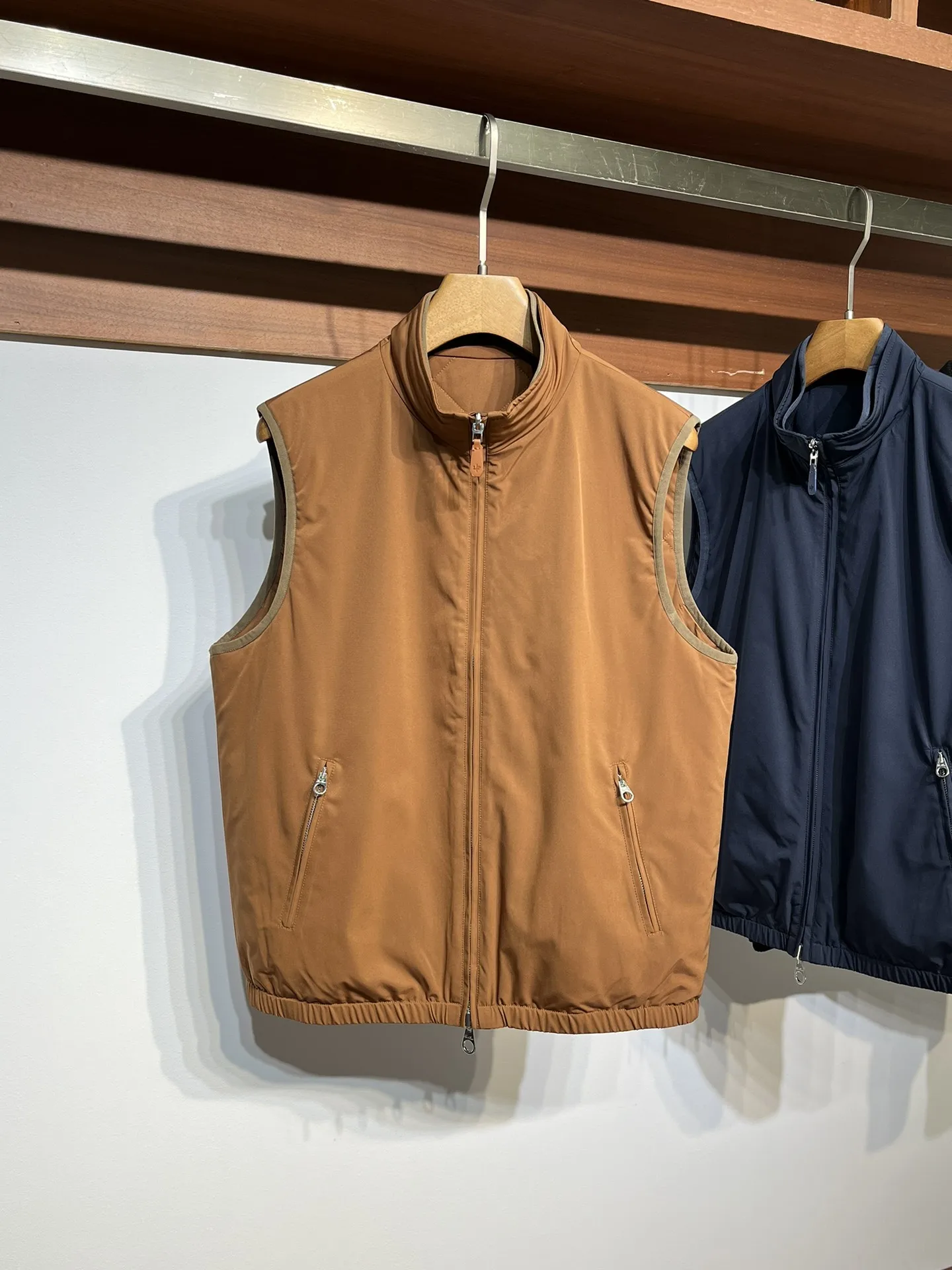 

LP 25aw стеганый хлопковый двусторонний жилет без рукавов с воротником-стойкой и ромбами