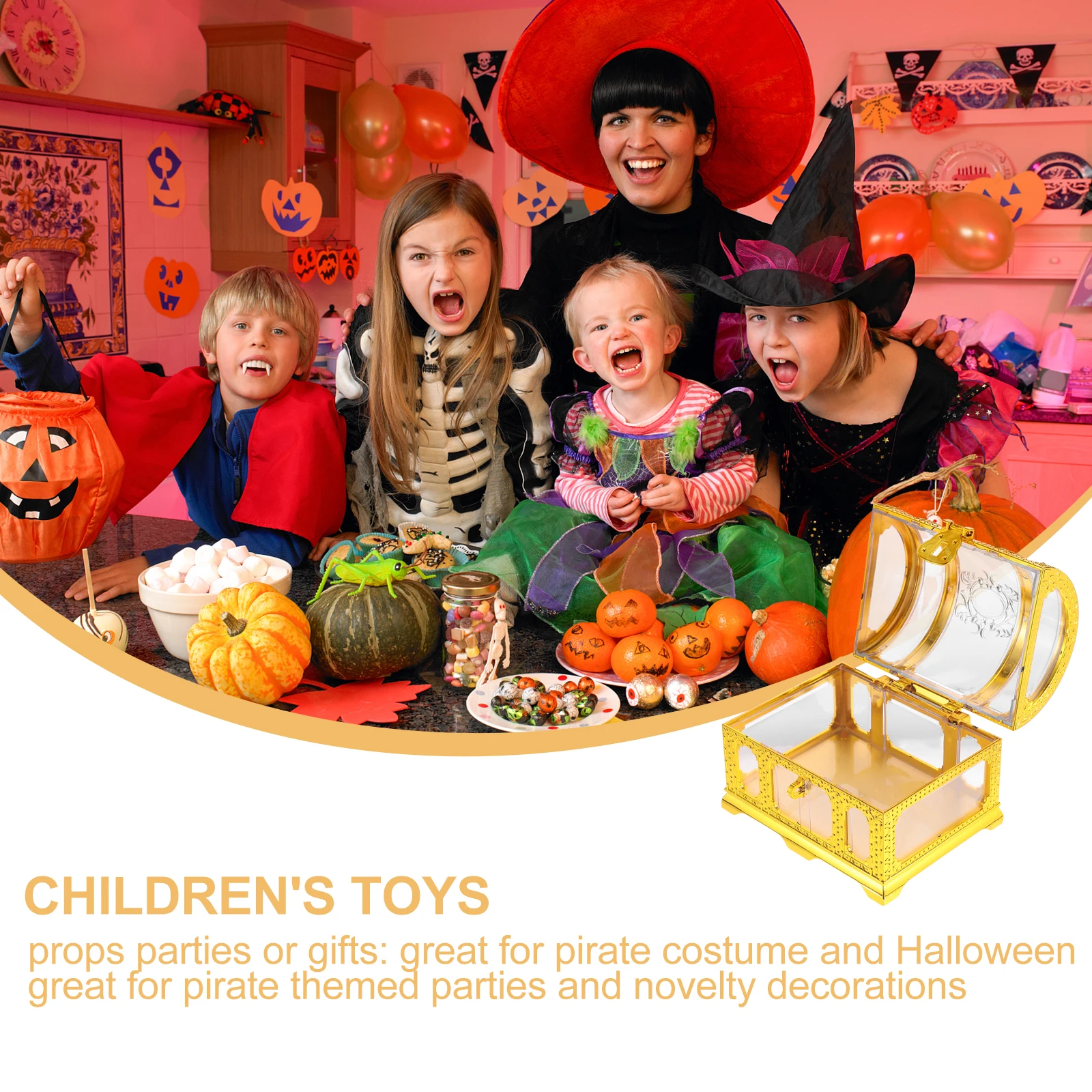 

Pirate Treasure Toy Kids Playing Storage Retro Storage Box Box Container Plastic Basket Toys Home Office Gifts